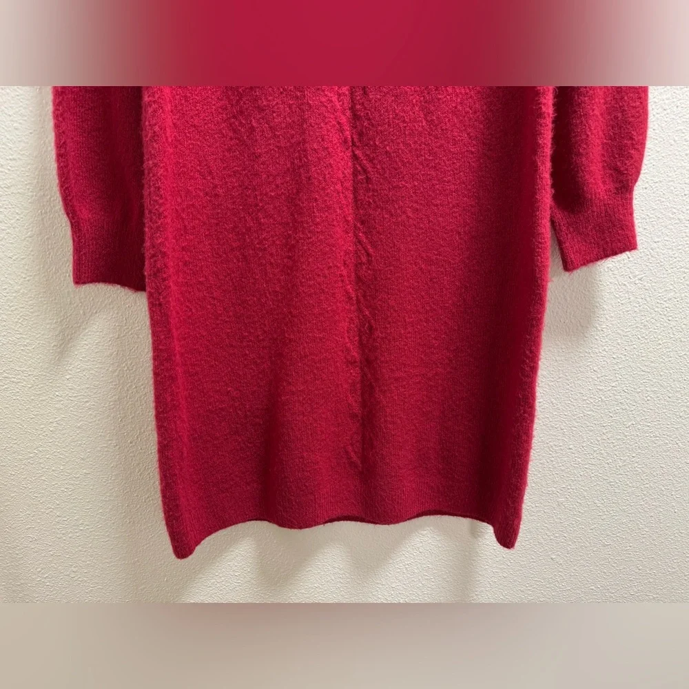 Soft Surroundings Ellen Cowl Neck Knit Sweater Dress Stretch Red Medium - Picture 6 of 10